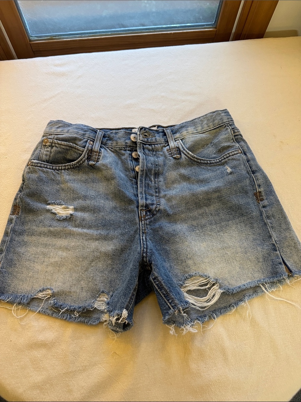 We The Free High Rise Distressed Cutoff Shorts